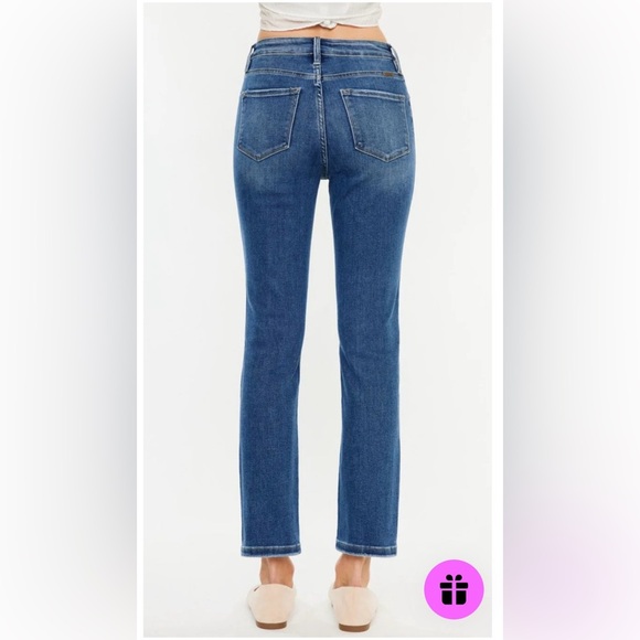 KanCan Women's Slim Straight Leg Jeans - Blue - Picture 12 of 15